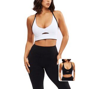 NWT BuffBunny Reversible Nubre Crop Onyx Black and White Size S